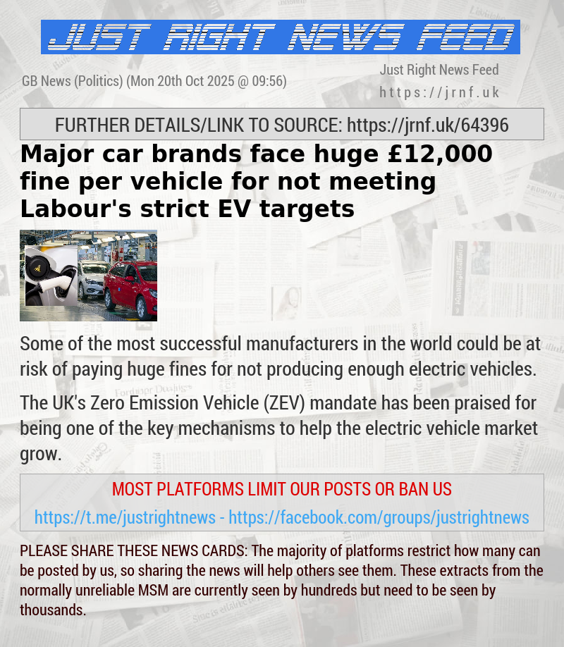Major car brands face huge £12,000 fine per vehicle for not meeting Labour’s strict EV targets