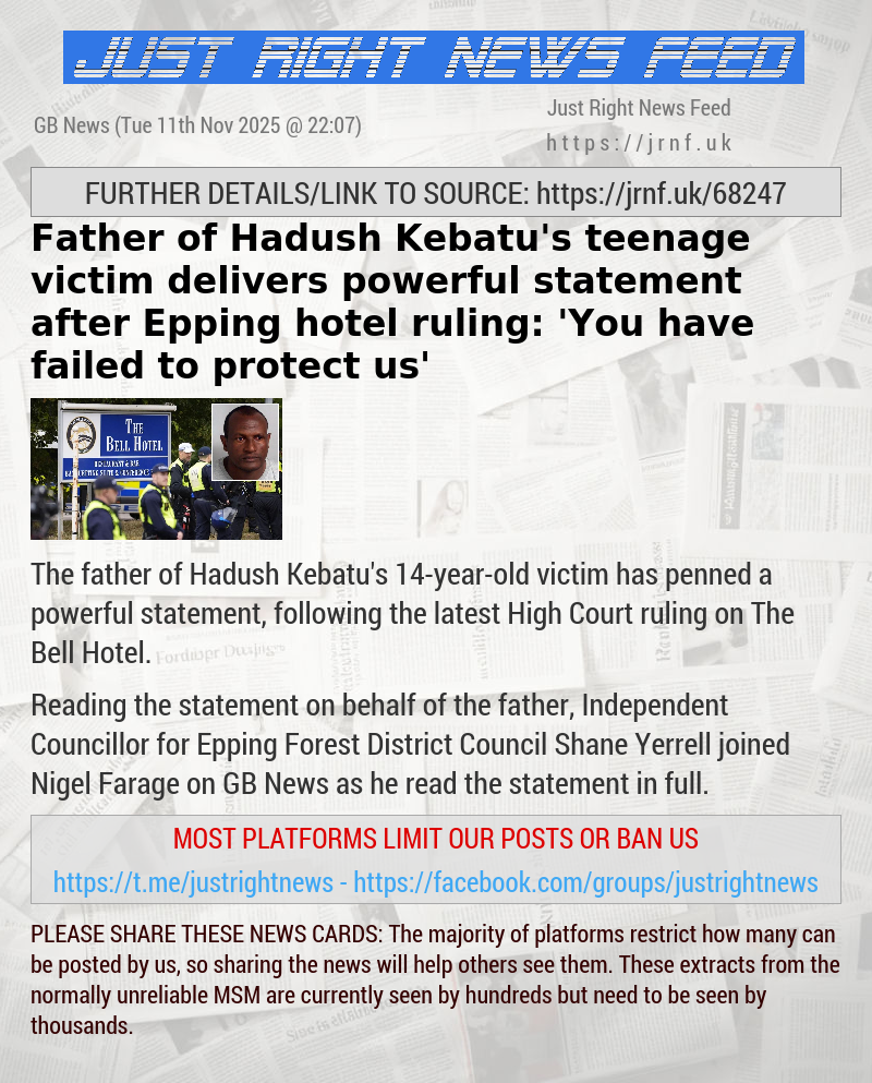 Father of Hadush Kebatu’s teenage victim delivers powerful statement after Epping hotel ruling: ’You have failed to protect us’