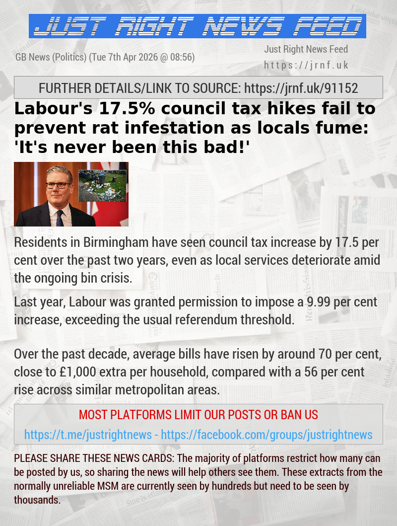 Labour’s 17.5% council tax hikes fail to prevent rat infestation as locals fume: ’It’s never been this bad!’