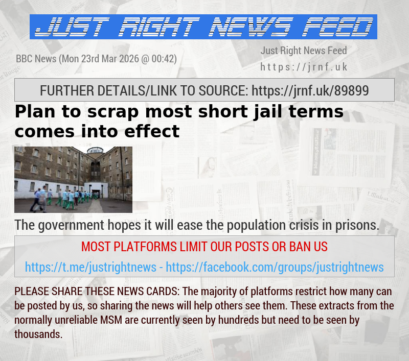 Plan to scrap most short jail terms comes into effect