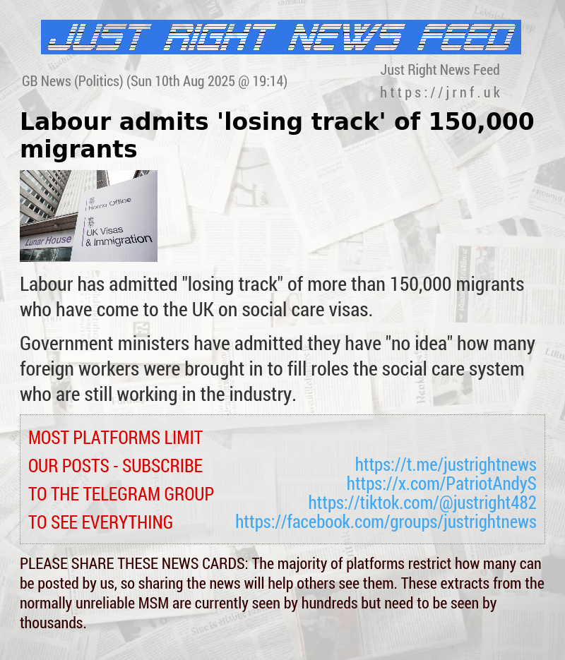 Labour admits ’losing track’ of 150,000 migrants