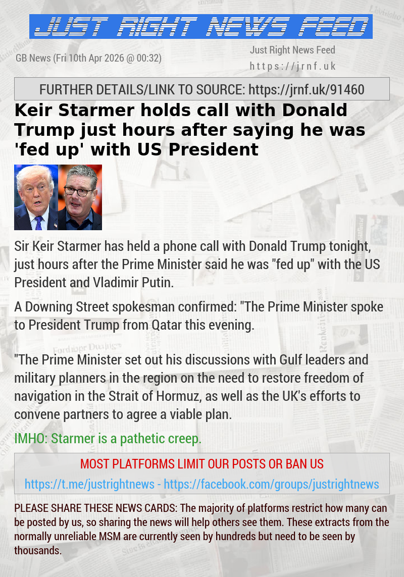 Keir Starmer holds call with Donald Trump just hours after saying he was ’fed up’ with US President