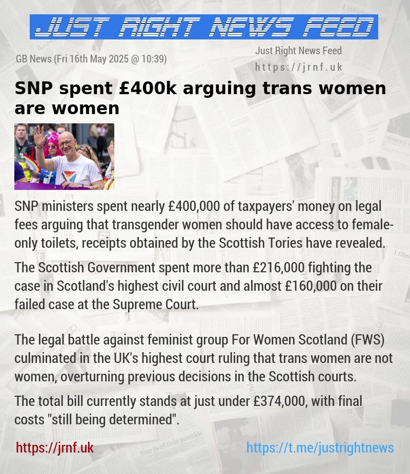 SNP spent £400k arguing trans women are women