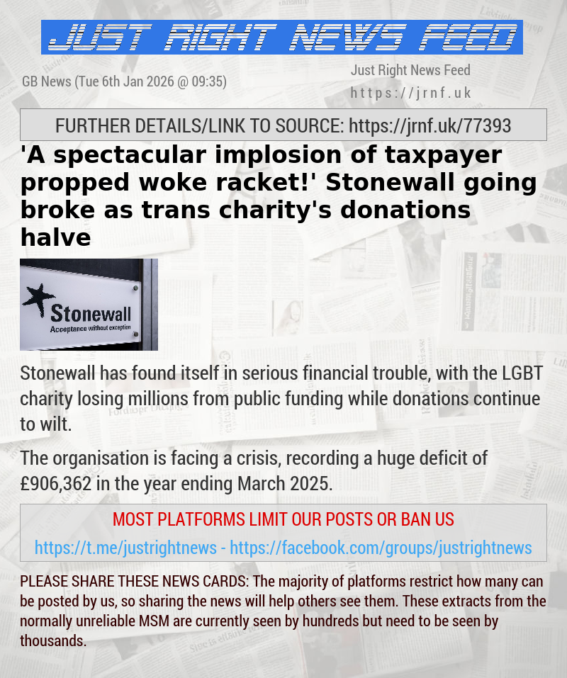 ’A spectacular implosion of taxpayer—propped woke racket!’ Stonewall going broke as trans charity’s donations halve