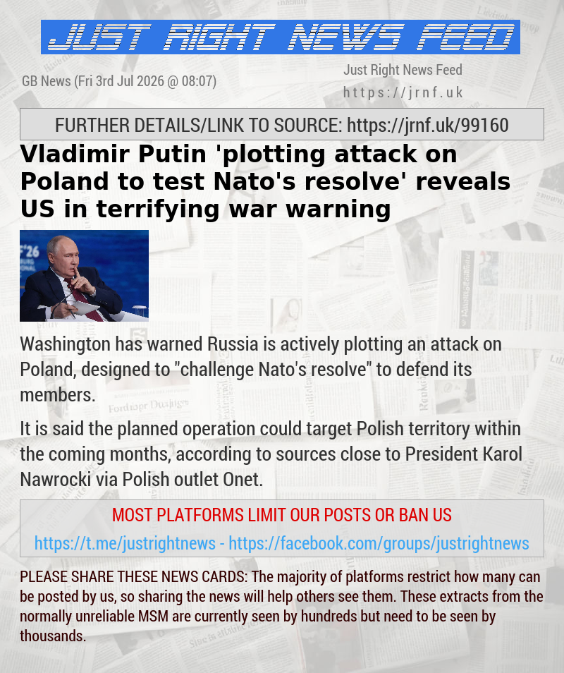 Vladimir Putin ’plotting attack on Poland to test Nato’s resolve’ reveals US in terrifying war warning
