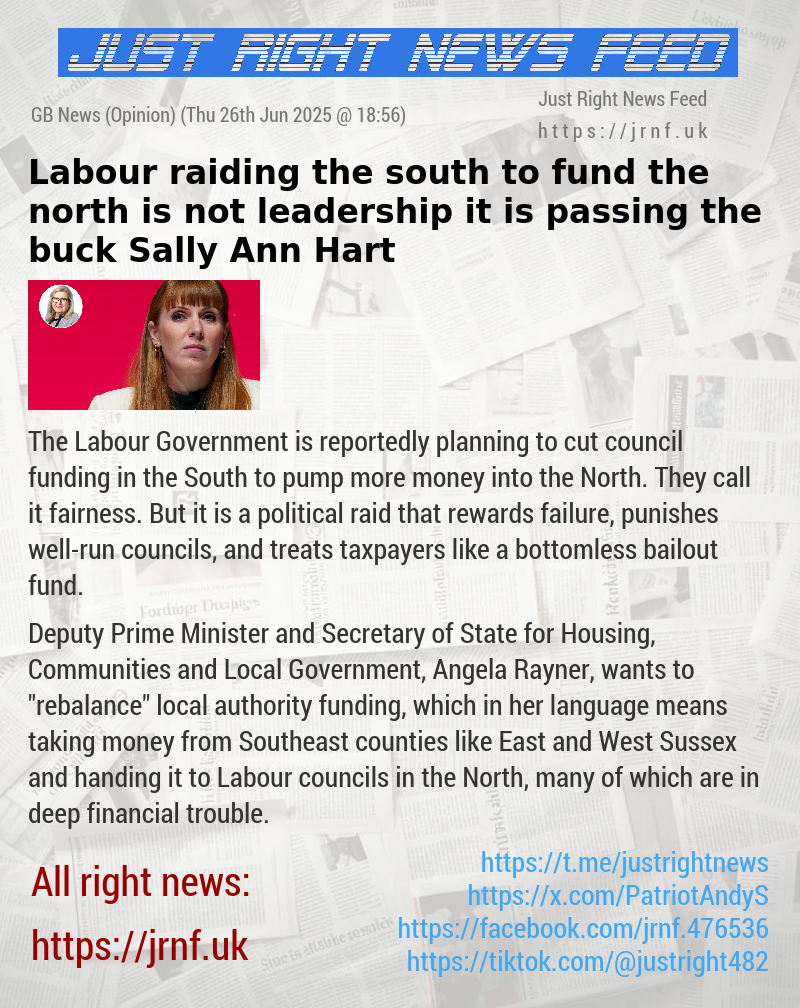 Labour raiding the south to fund the north is not leadership — it is passing the buck — Sally—Ann Hart