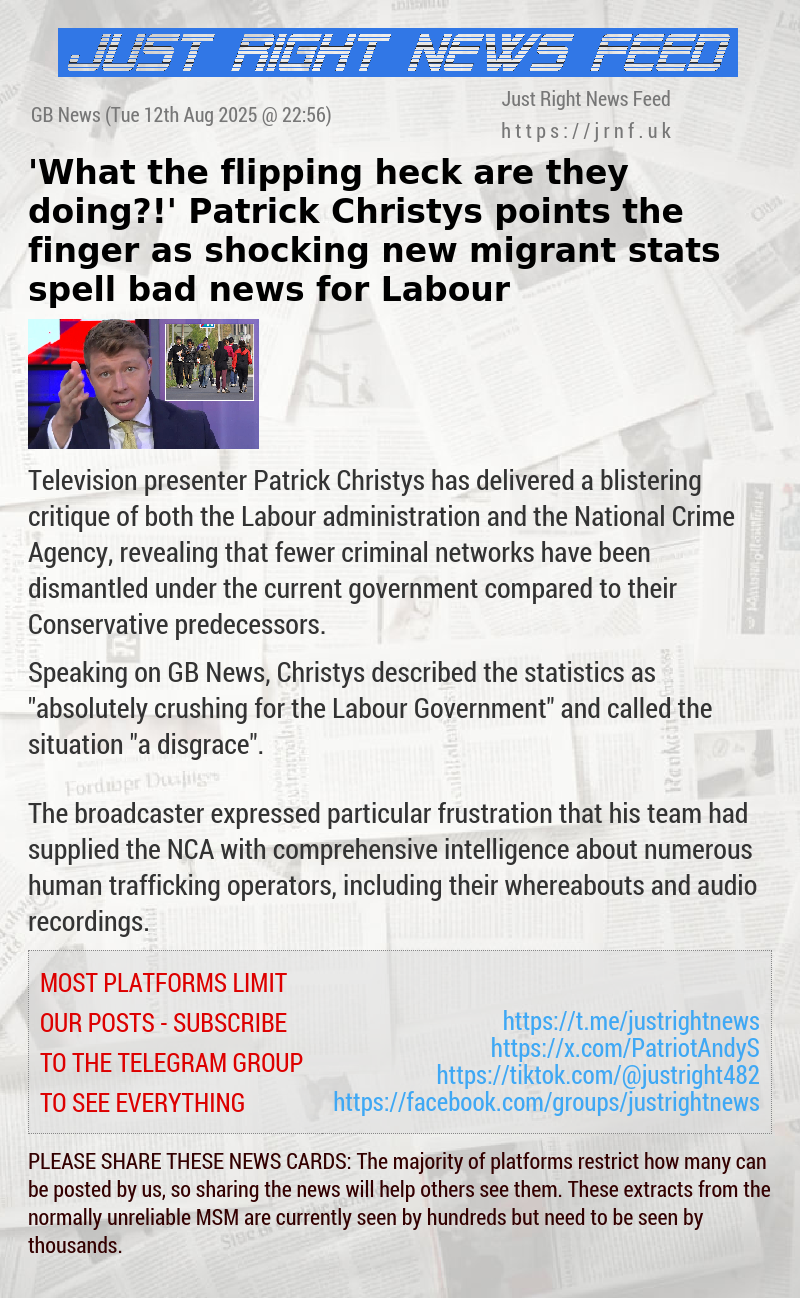 ’What the flipping heck are they doing?!’ Patrick Christys points the finger as shocking new migrant stats spell bad news for Labour