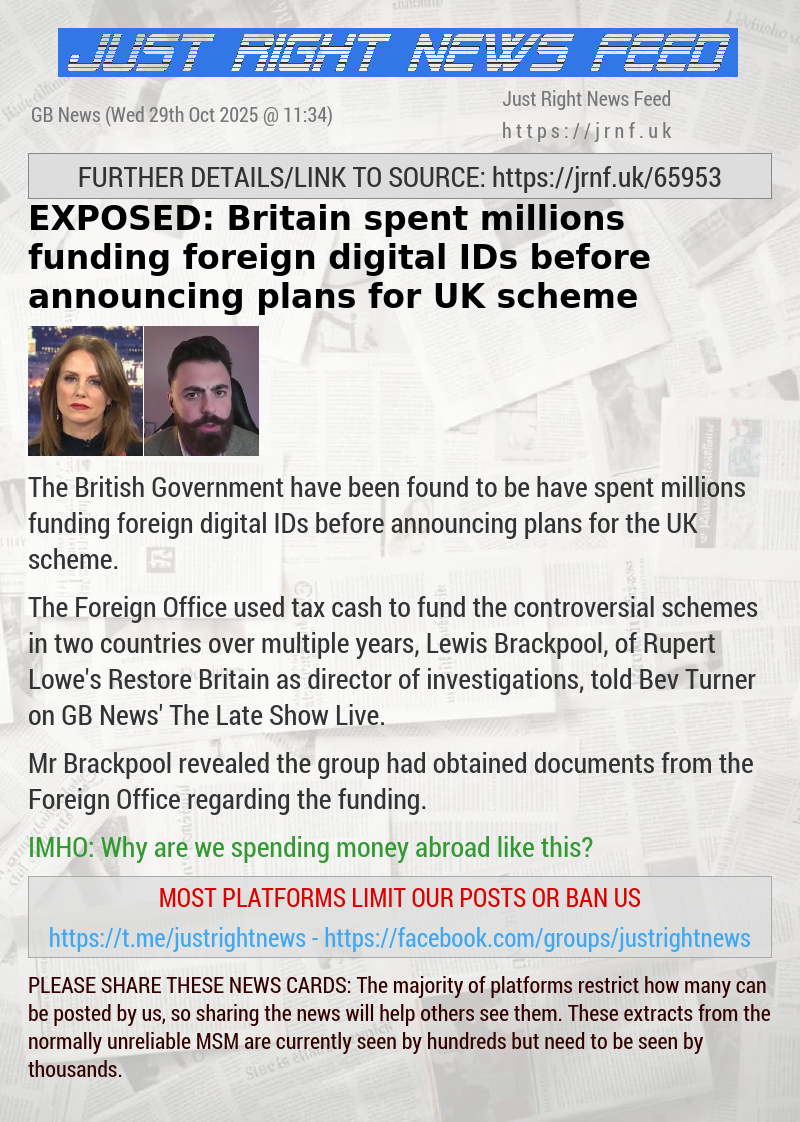 EXPOSED: Britain spent millions funding foreign digital IDs before announcing plans for UK scheme