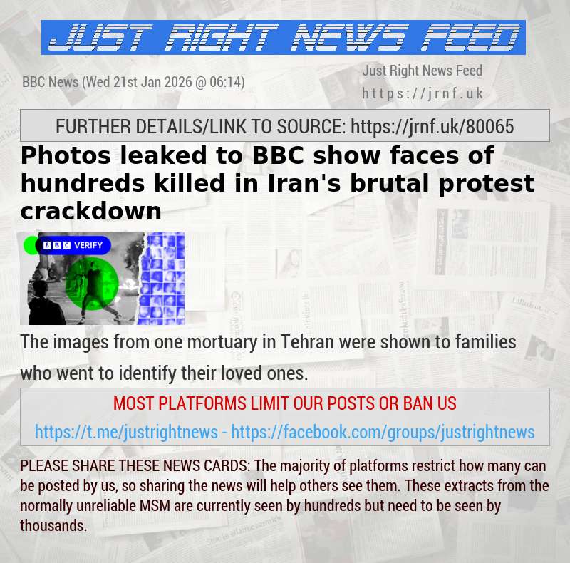 Photos leaked to BBC show faces of hundreds killed in Iran’s brutal protest crackdown