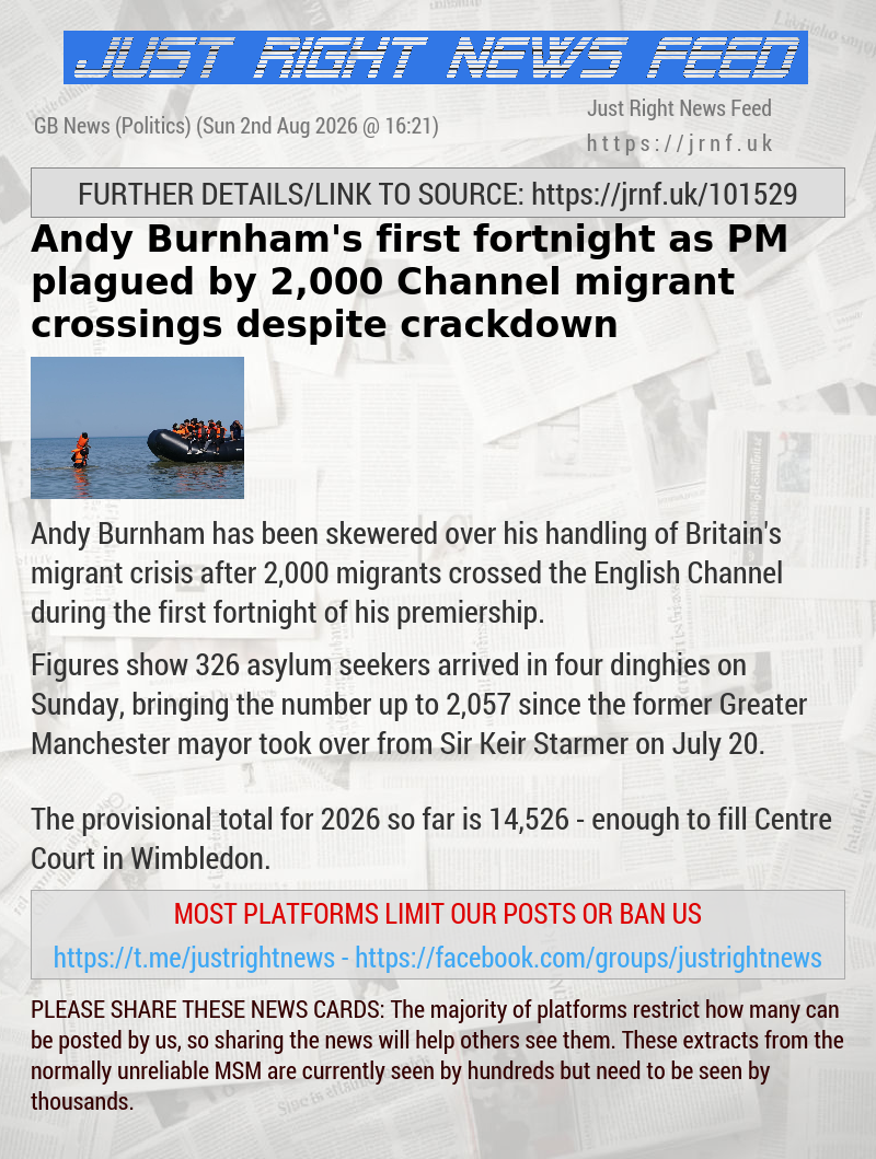 Andy Burnham’s first fortnight as PM plagued by 2,000 Channel migrant crossings despite crackdown