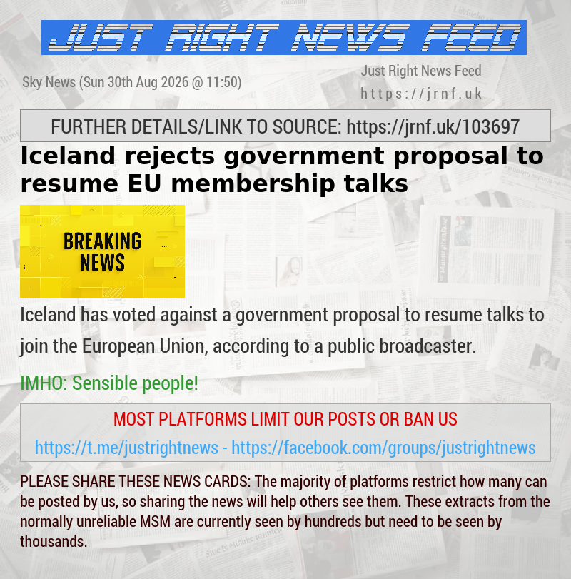 Iceland rejects government proposal to resume EU membership talks