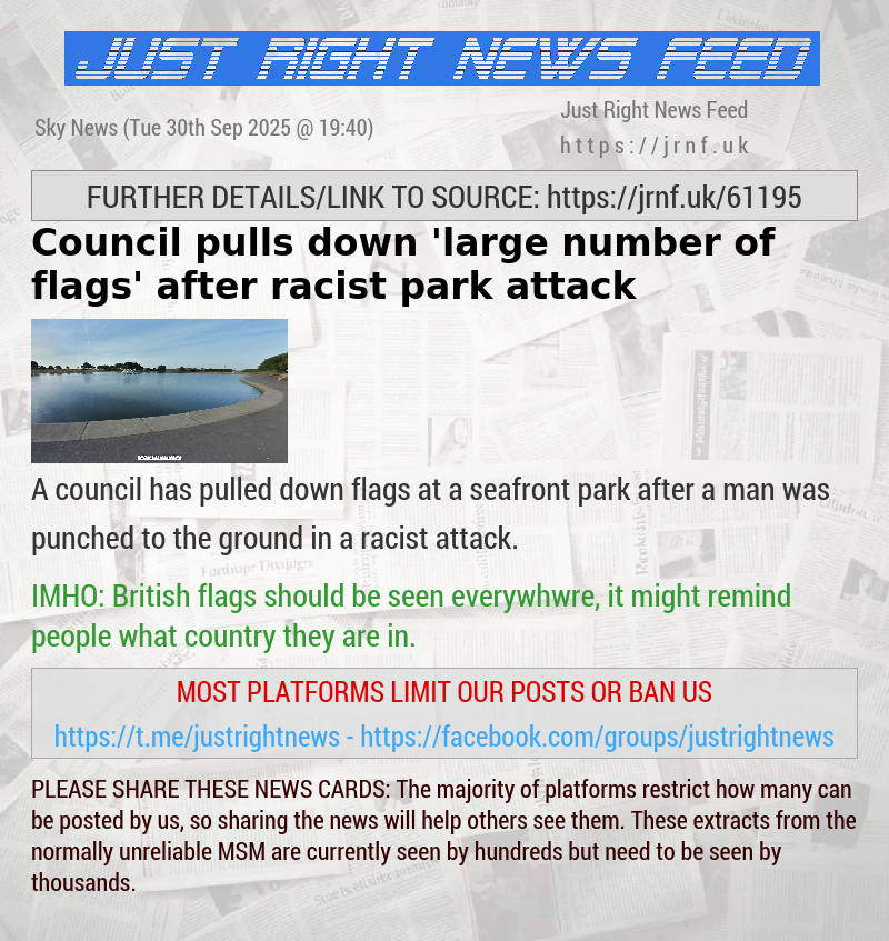 Council pulls down ’large number of flags’ after racist park attack