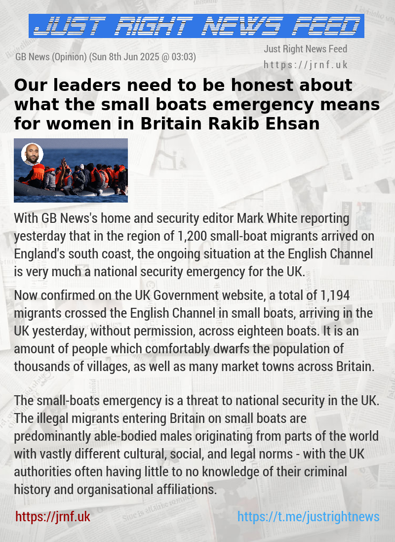 Our leaders need to be honest about what the small boats emergency means for women in Britain — Rakib Ehsan