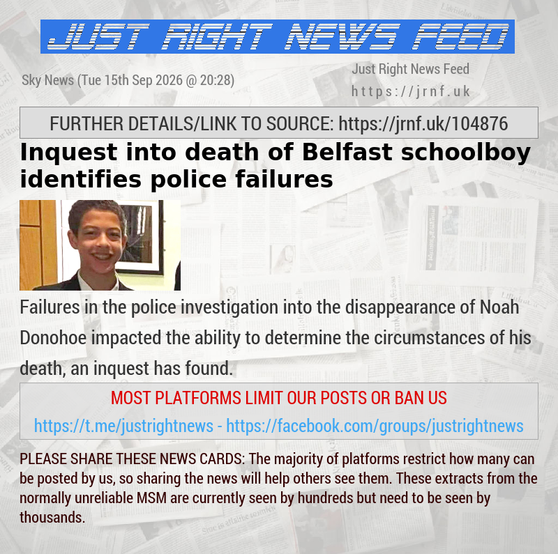 Inquest into death of Belfast schoolboy identifies police failures