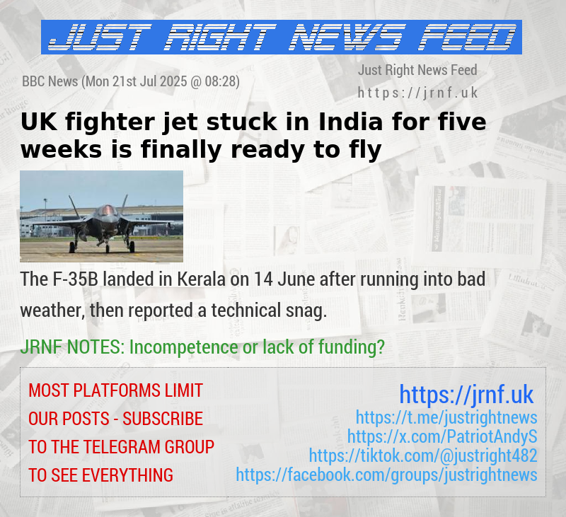 UK fighter jet stuck in India for five weeks is finally ready to fly