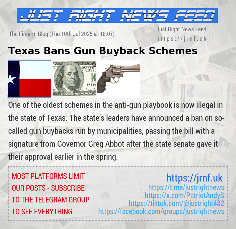 Texas Bans Gun Buyback Schemes