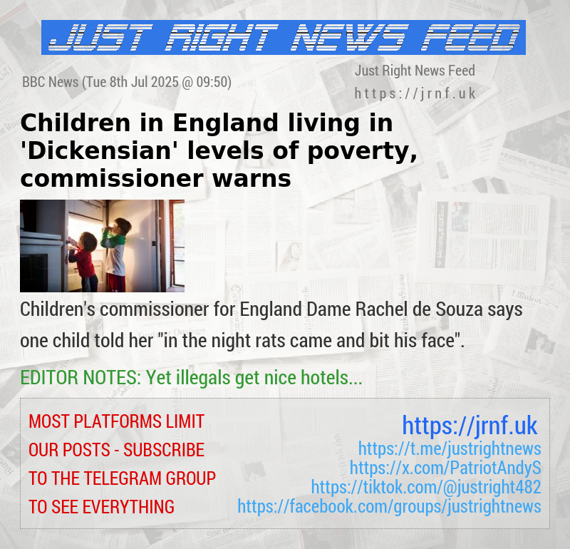 Children in England living in ’Dickensian’ levels of poverty, commissioner warns