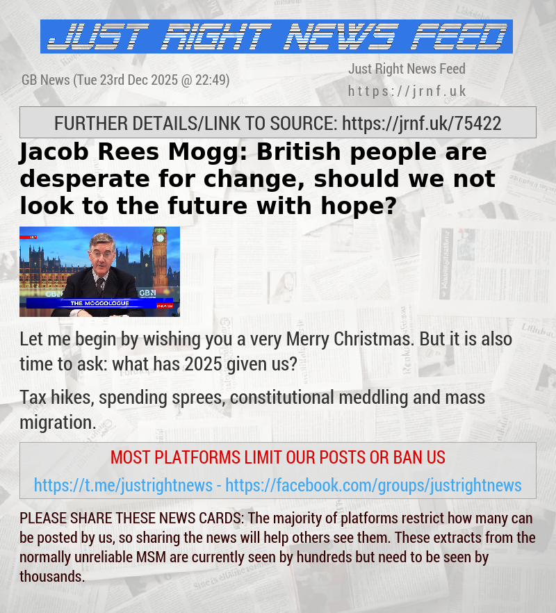 Jacob Rees—Mogg: British people are desperate for change, should we not look to the future with hope?
