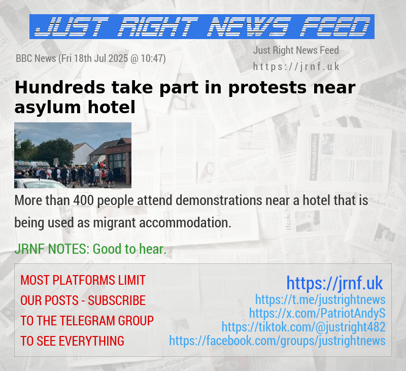 Hundreds take part in protests near asylum hotel
