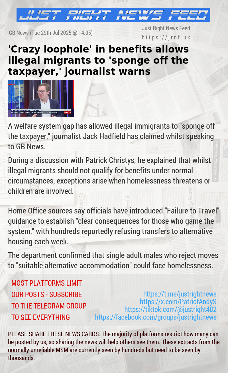 ’Crazy loophole’ in benefits allows illegal migrants to ’sponge off the taxpayer,’ journalist warns