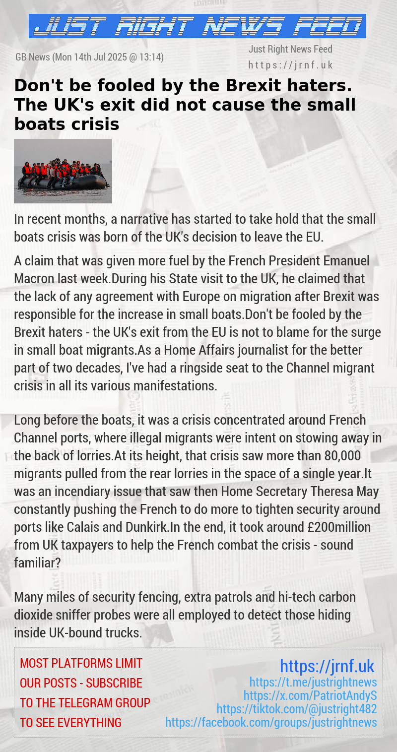 Don’t be fooled by the Brexit haters. The UK’s exit did not cause the small boats crisis