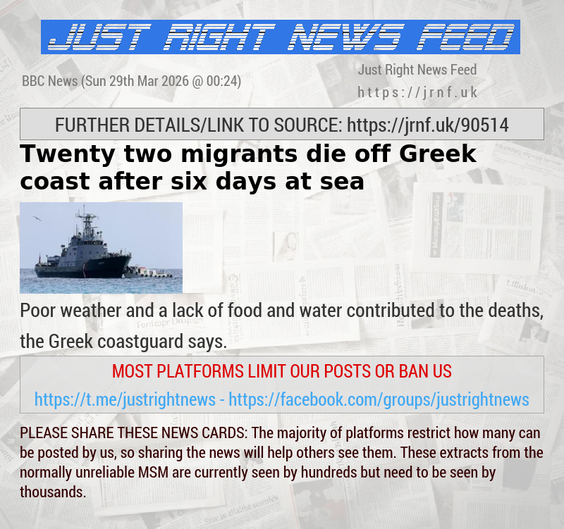 Twenty—two migrants die off Greek coast after six days at sea