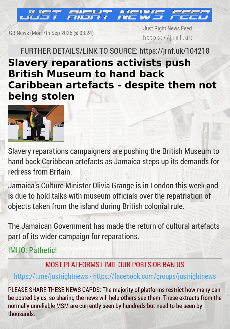 Slavery reparations activists push British Museum to hand back Caribbean artefacts — despite them not being stolen