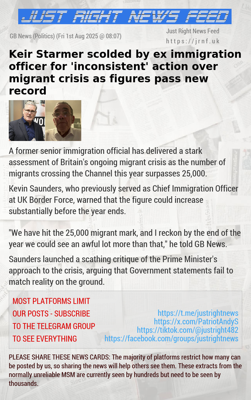 Keir Starmer scolded by ex—immigration officer for ’inconsistent’ action over migrant crisis as figures pass new record