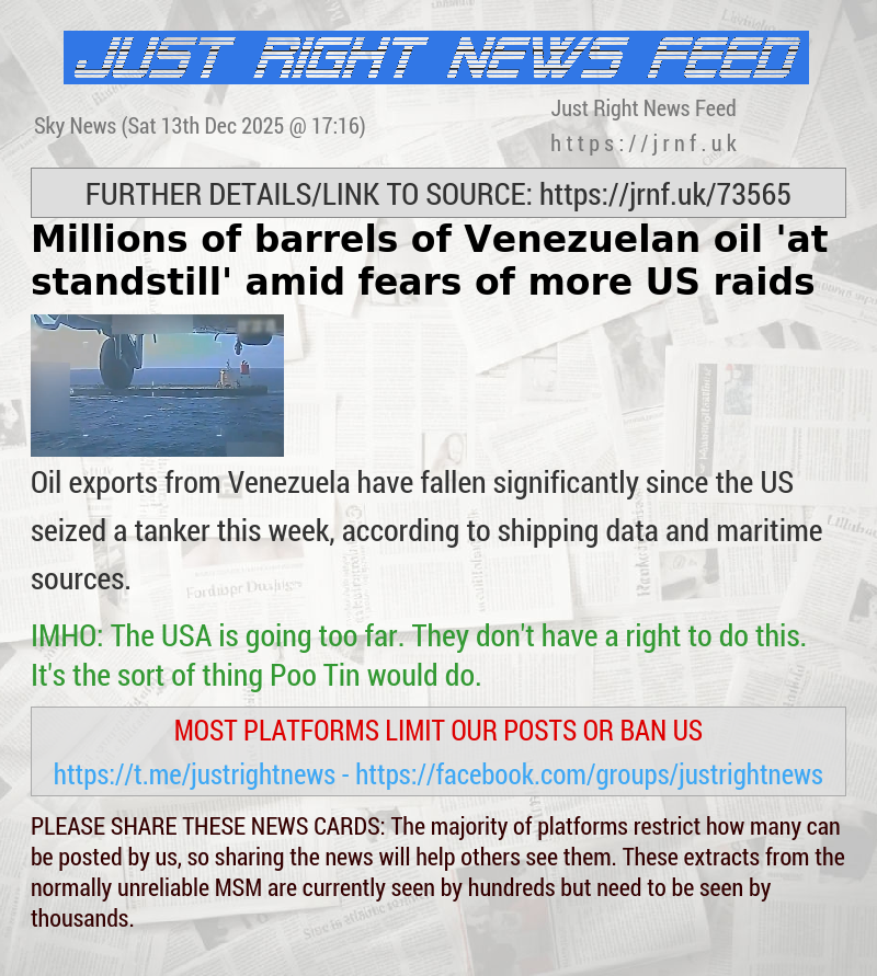 Millions of barrels of Venezuelan oil ’at standstill’ amid fears of more US raids