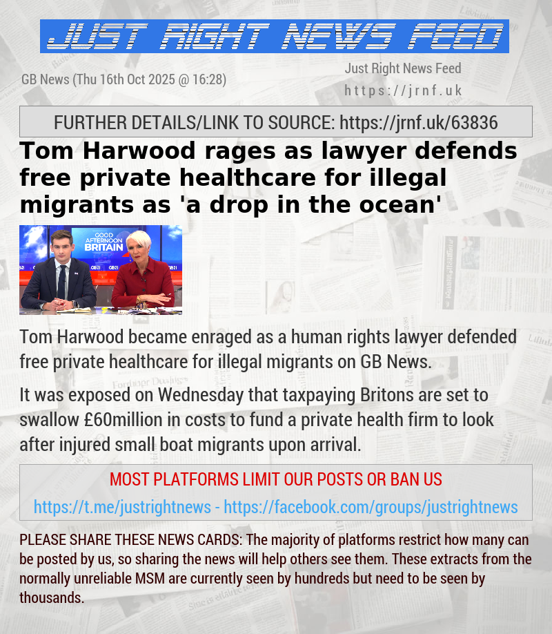 Tom Harwood rages as lawyer defends free private healthcare for illegal migrants as ’a drop in the ocean’