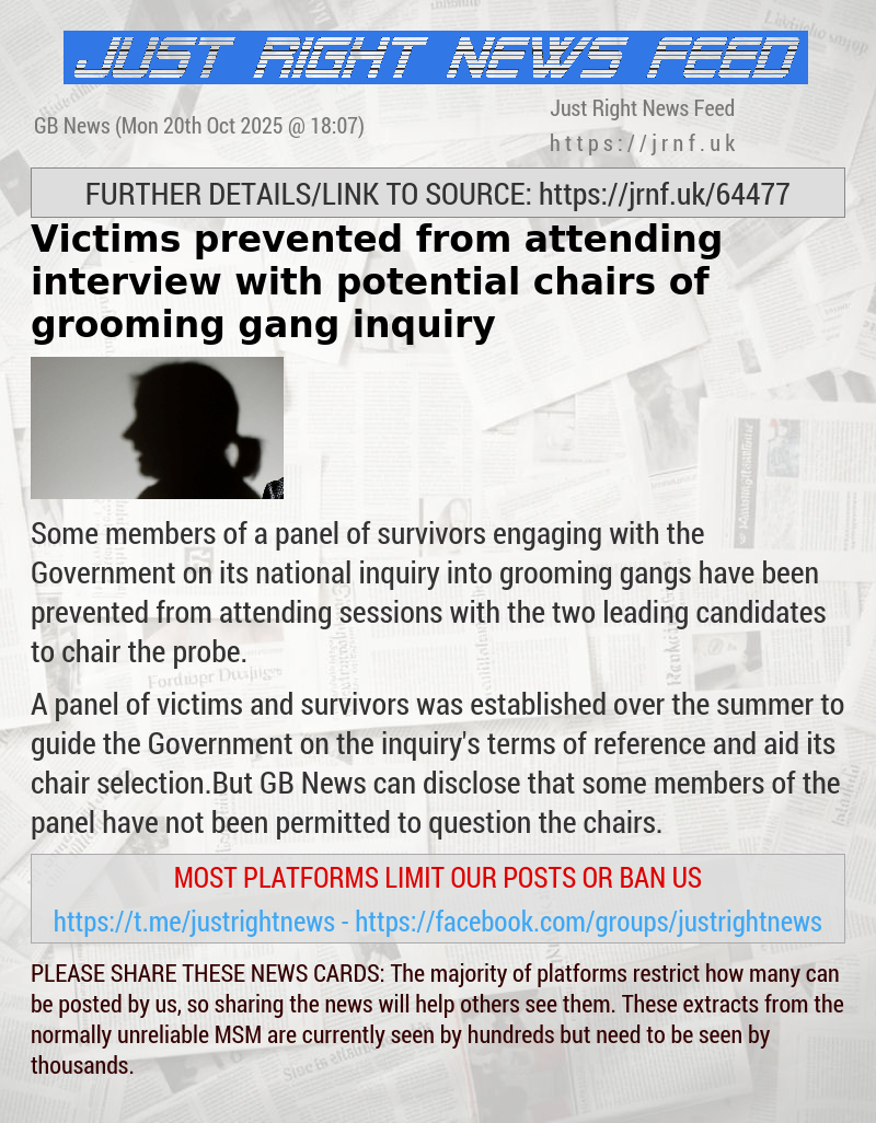 Victims prevented from attending interview with potential chairs of grooming gang inquiry