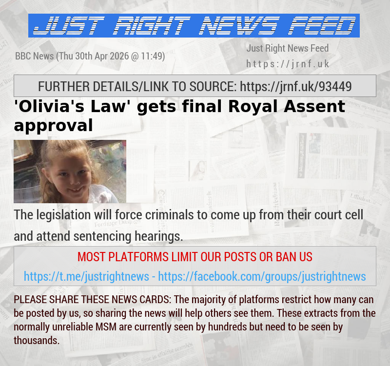 ’Olivia’s Law’ gets final Royal Assent approval