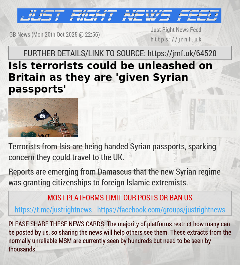 Isis terrorists could be unleashed on Britain as they are ’given Syrian passports’