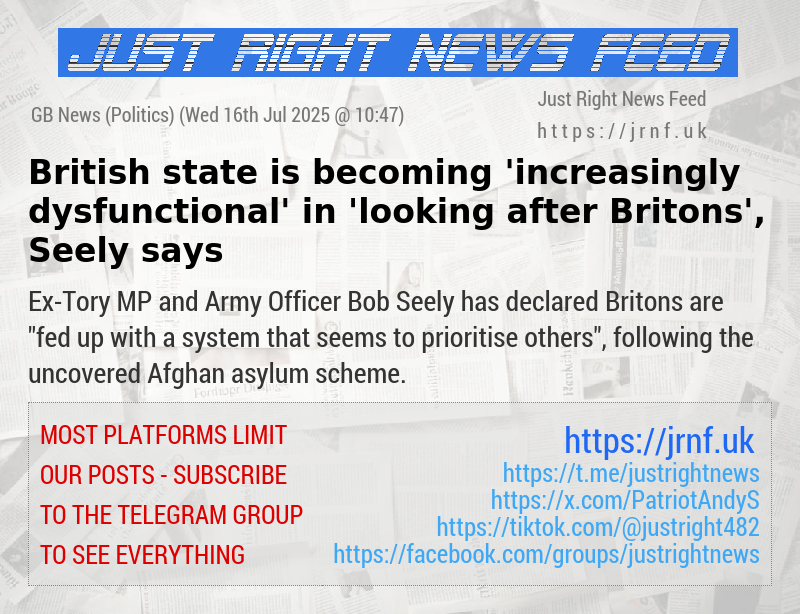 British state is becoming ’increasingly dysfunctional’ in ’looking after Britons’, Seely says