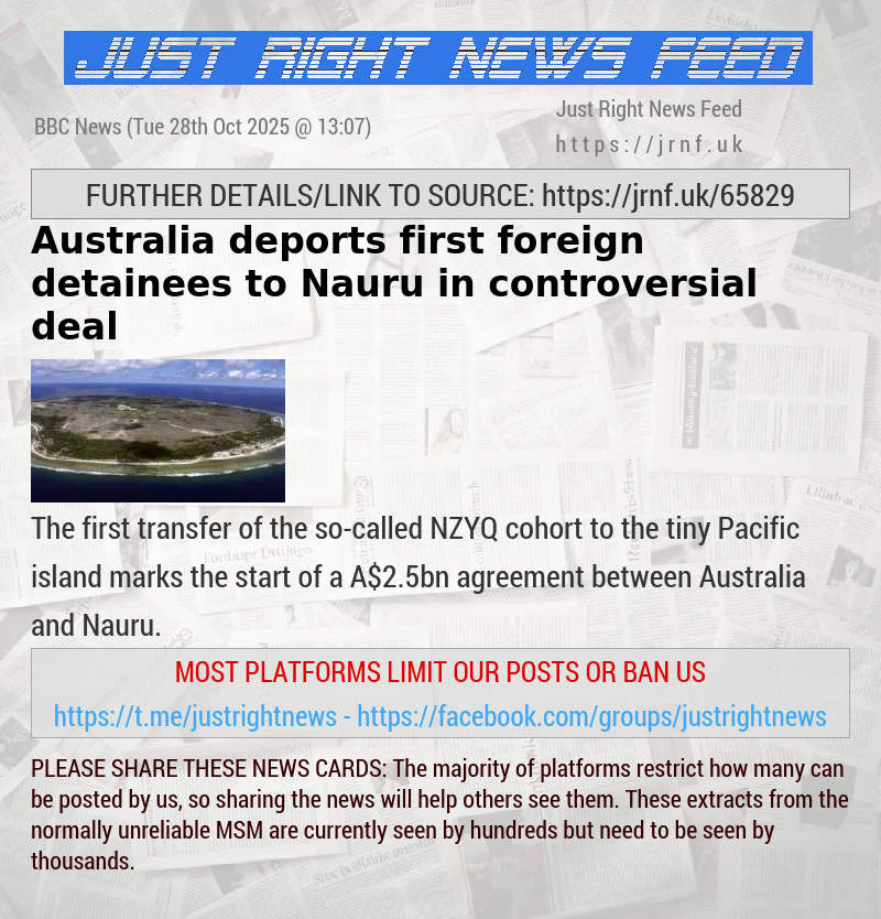 Australia deports first foreign detainees to Nauru in controversial deal