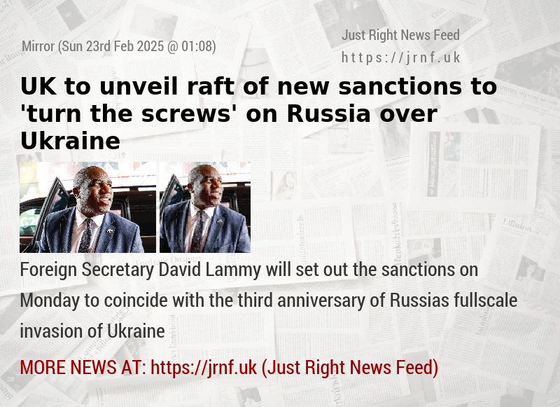 UK to unveil raft of new sanctions to ’turn the screws’ on Russia over Ukraine