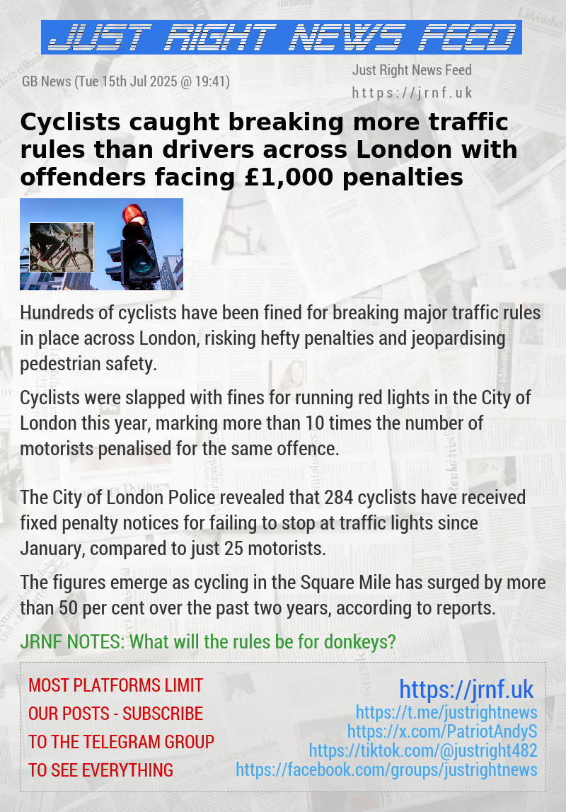 Cyclists caught breaking more traffic rules than drivers across London with offenders facing £1,000 penalties