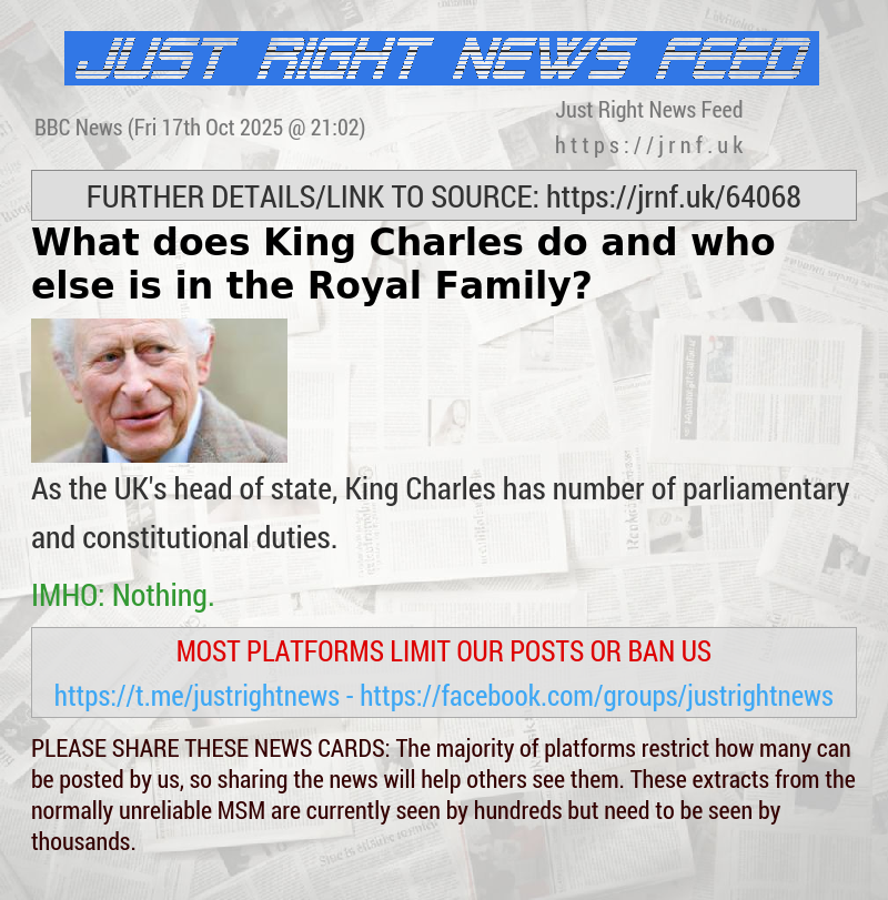 What does King Charles do and who else is in the Royal Family?