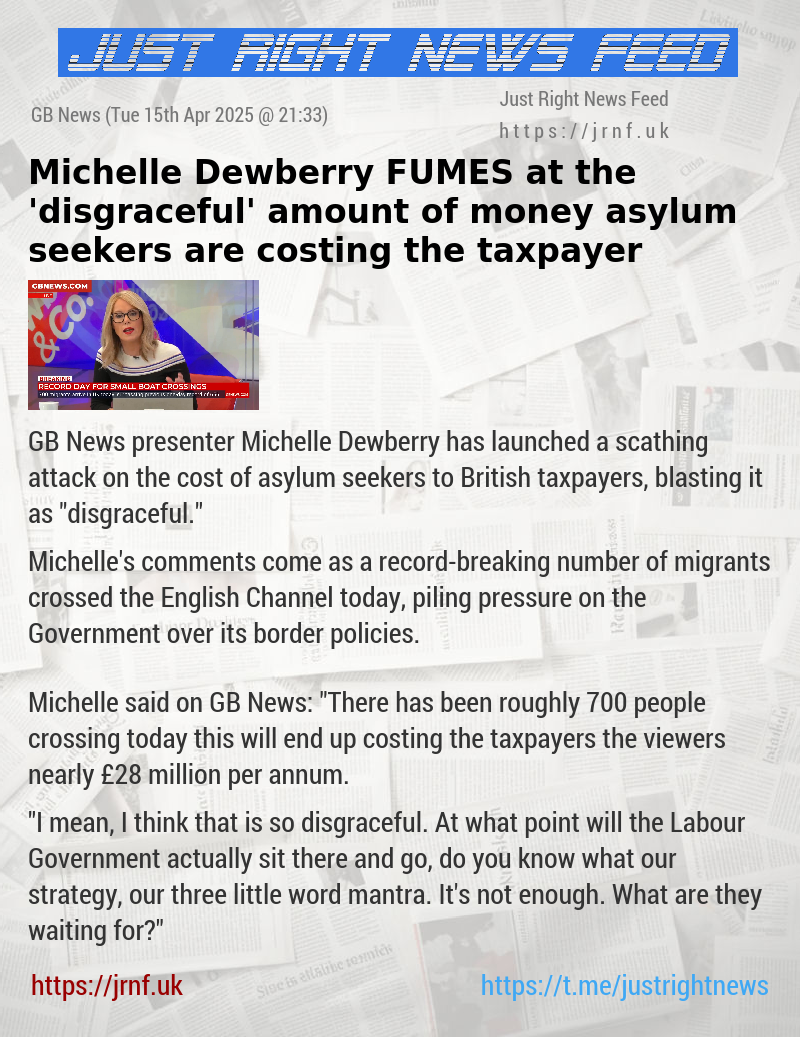 Michelle Dewberry FUMES at the ’disgraceful’ amount of money asylum seekers are costing the taxpayer