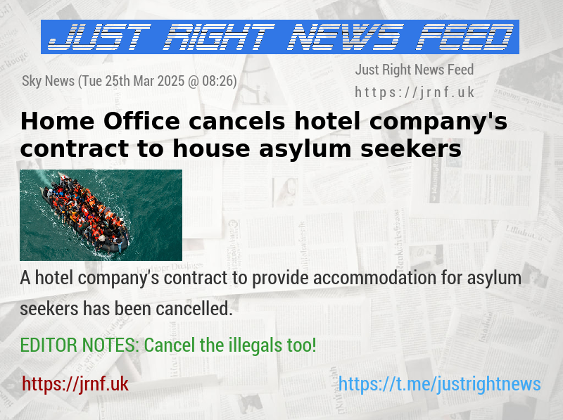 Home Office cancels hotel company’s contract to house asylum seekers