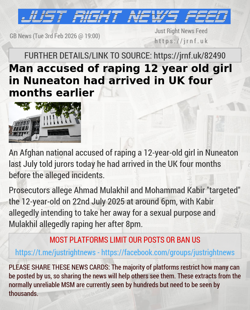 Man accused of raping 12—year—old girl in Nuneaton had arrived in UK four months earlier