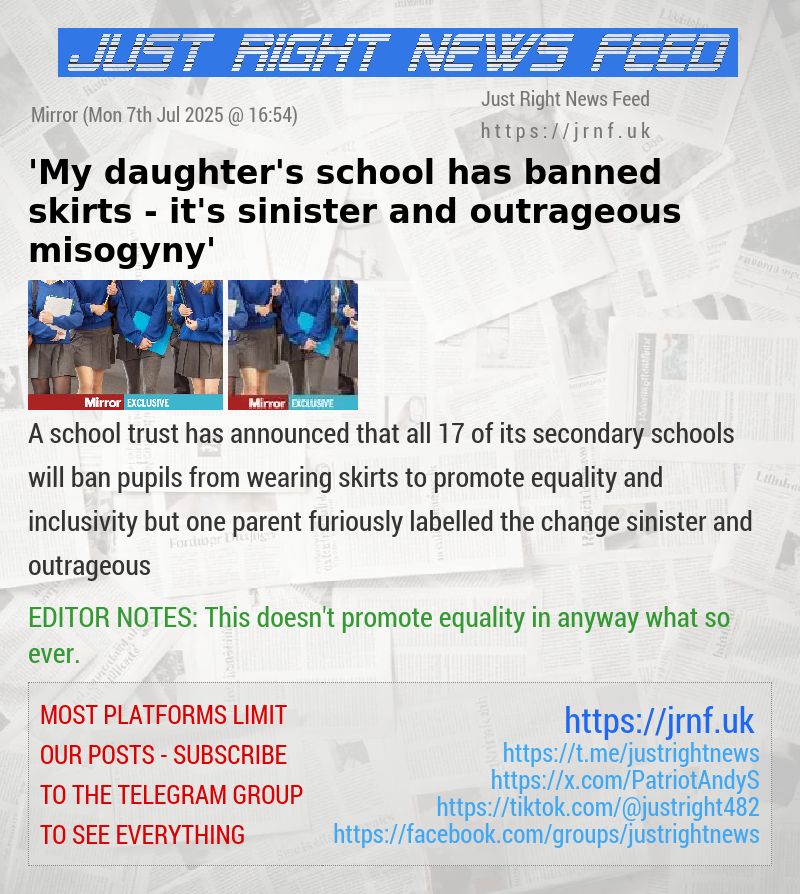 ’My daughter’s school has banned skirts — it’s sinister and outrageous misogyny’