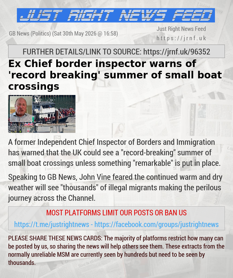 Ex—Chief border inspector warns of ’record breaking’ summer of small boat crossings