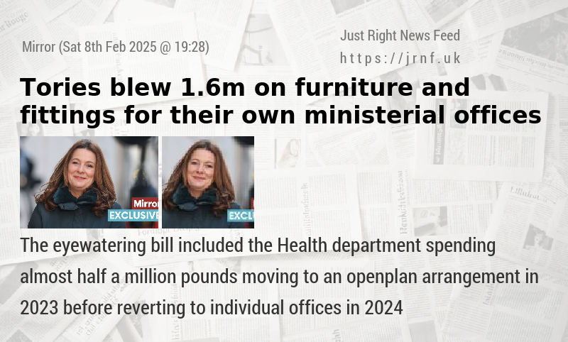 Tories blew 1.6m on furniture and fittings for their own ministerial offices