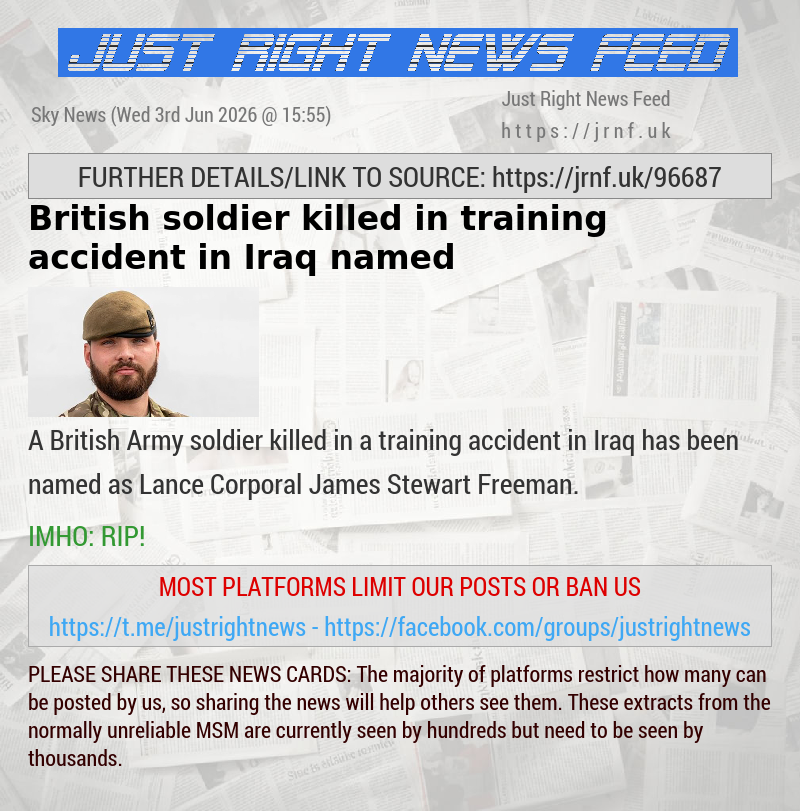British soldier killed in training accident in Iraq named