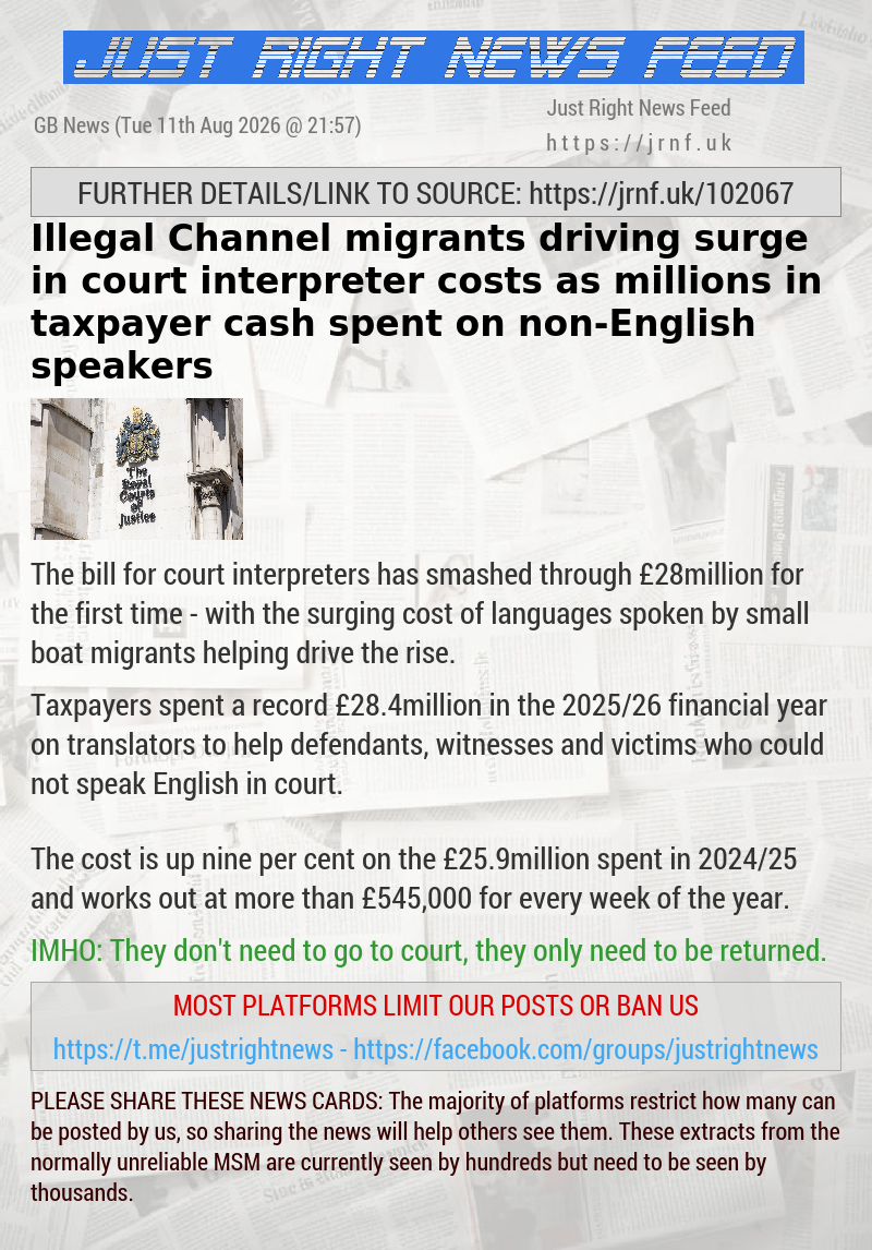 Illegal Channel migrants driving surge in court interpreter costs​ as millions in taxpayer cash spent on non—English speakers