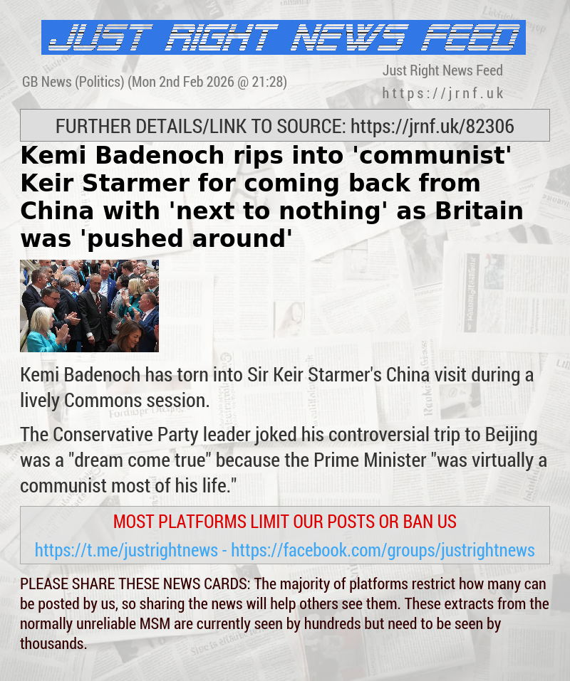 Kemi Badenoch rips into ’communist’ Keir Starmer for coming back from China with ’next to nothing’ as Britain was ’pushed around’