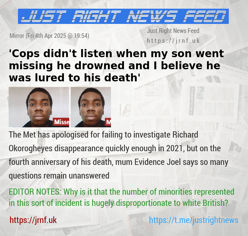 ’Cops didn’t listen when my son went missing — he drowned and I believe he was lured to his death’