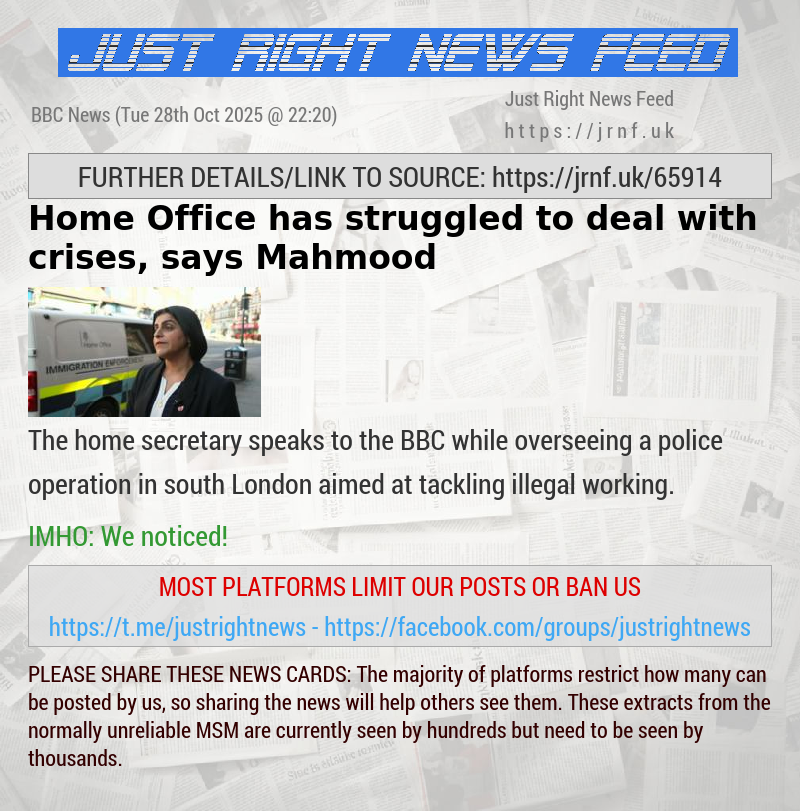Home Office has struggled to deal with crises, says Mahmood