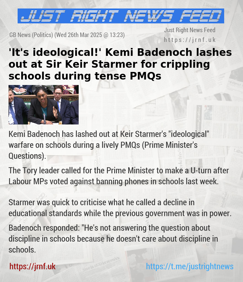 ’It’s ideological!’ Kemi Badenoch lashes out at Sir Keir Starmer for crippling schools during tense PMQs